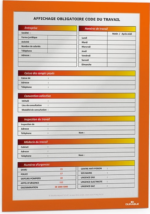 Duraframe A4 orange 2/fp