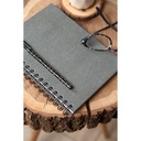 Bok Bigso A5 linj canvas grå