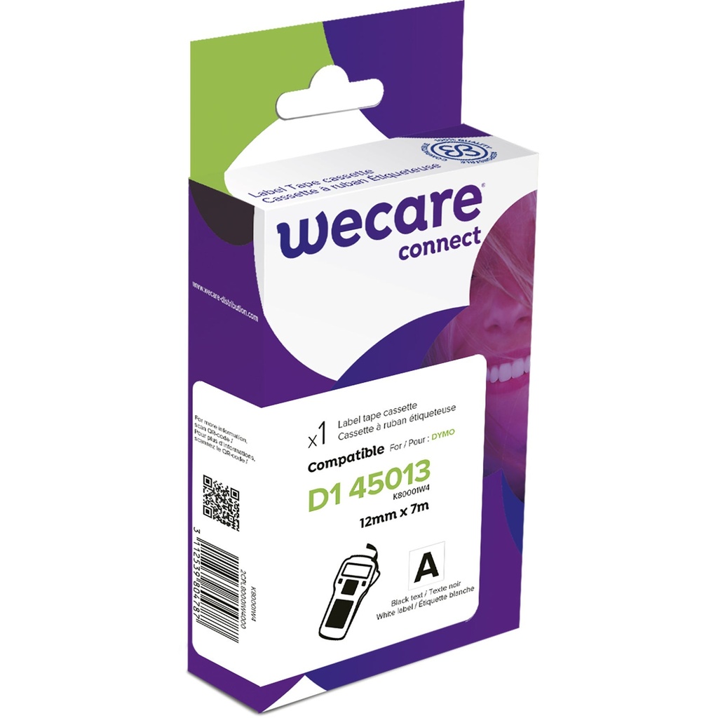Märkband Wecare D1 sv/vit 12mm