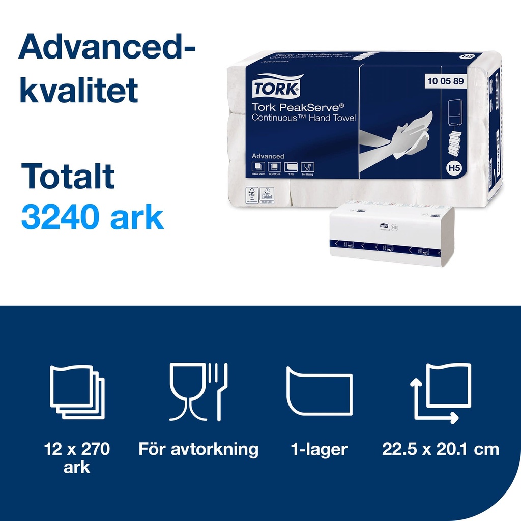 Tork PeakServe H5 Handduk, Adv