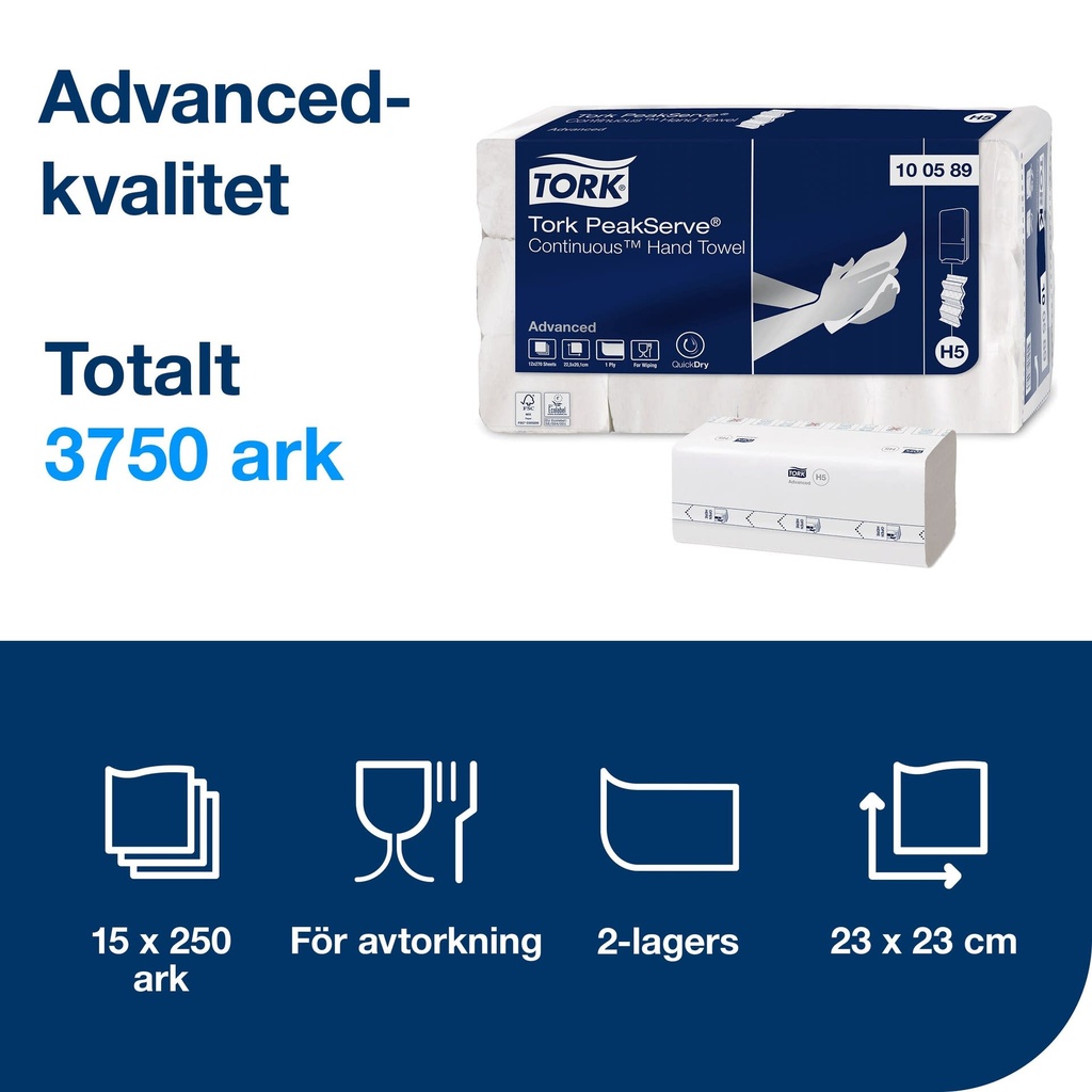 Tork PeakServe H5 Handduk, Adv