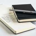 Reporter notepad A6 blank svart
