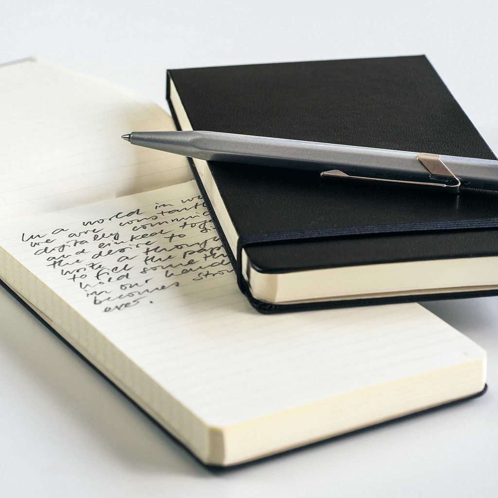 Reporter notepad A6 blank svart