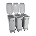 Set med tre 60L/9L grå kärl.