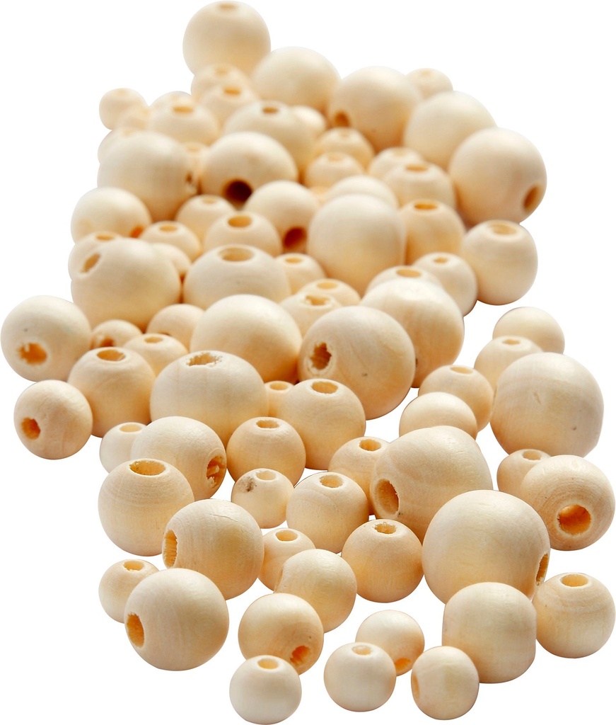 Pärlor trä mix 8,10,12,15 175g