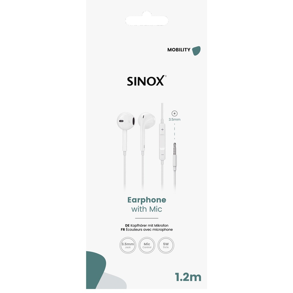 Trådade hörlurar in-ear. 3,5mm