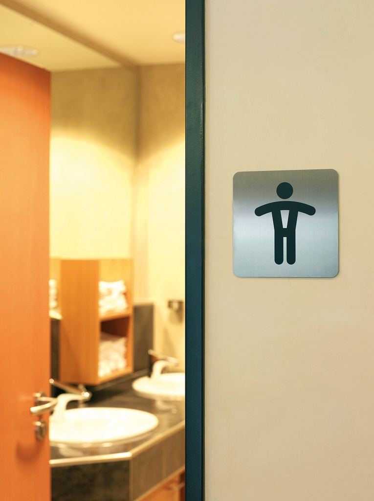 Fyrkantig symbolskylt WC herr