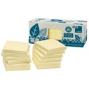 Notisblock Recycled 75x75 mm gul 12-pack