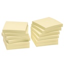 Notisblock Recycled 75x75 mm gul 12-pack