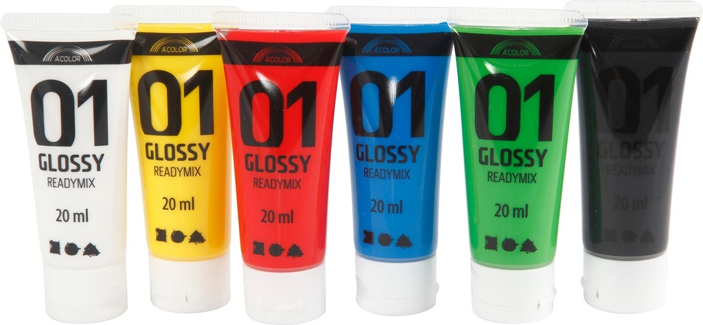 Akrylfärg blank 6x20ml