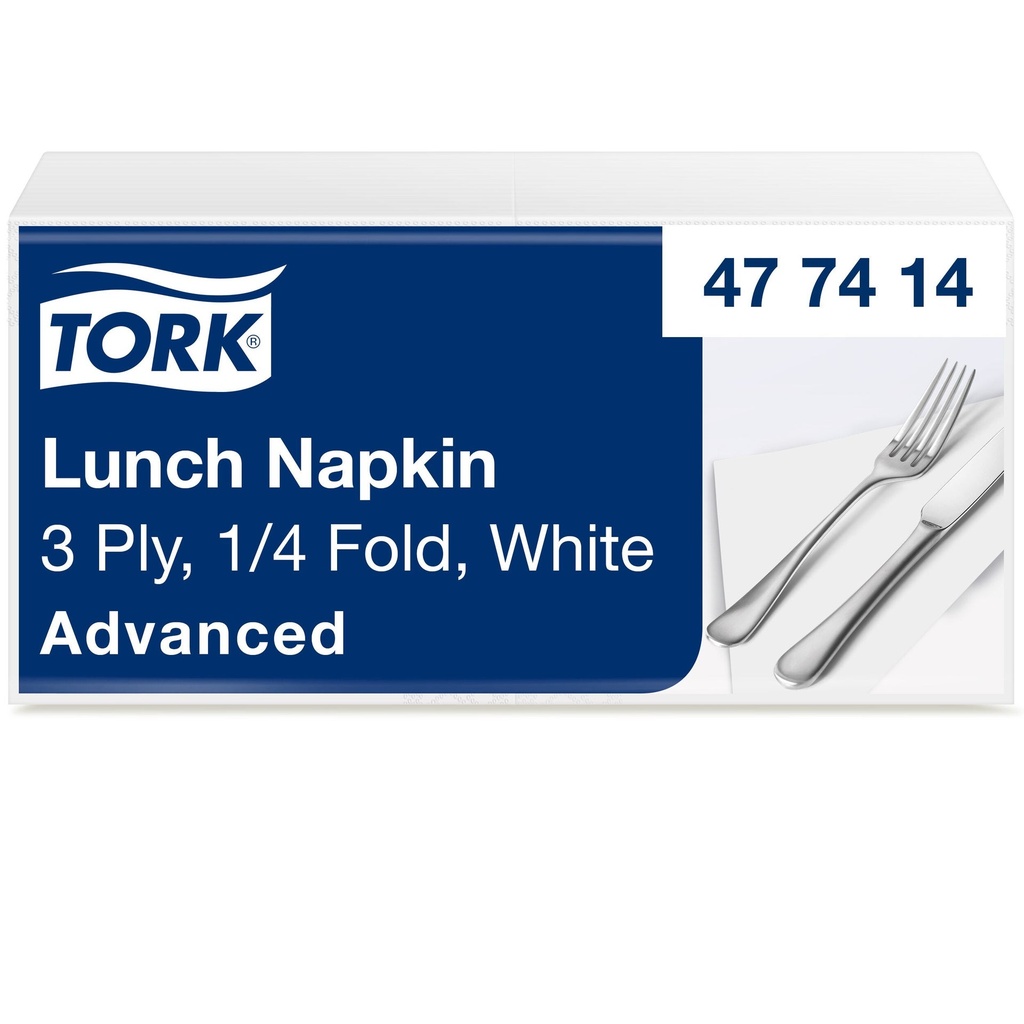 Tork mjuk lunchservett vit 33x