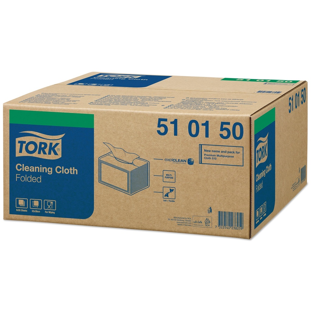 Rengöringsduk Tork vit W8 55st