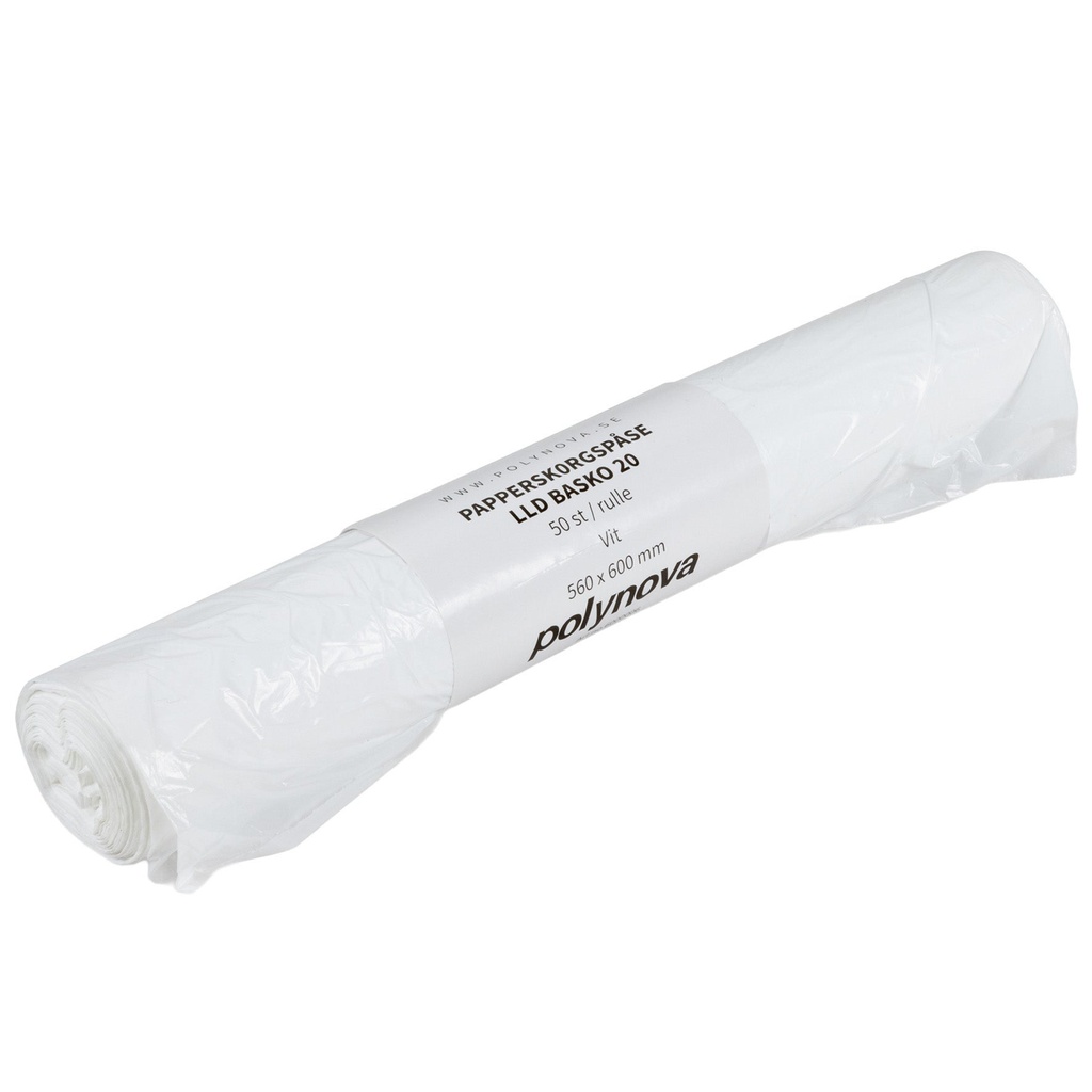 Soppåse 30L vit 15my 50/rl
