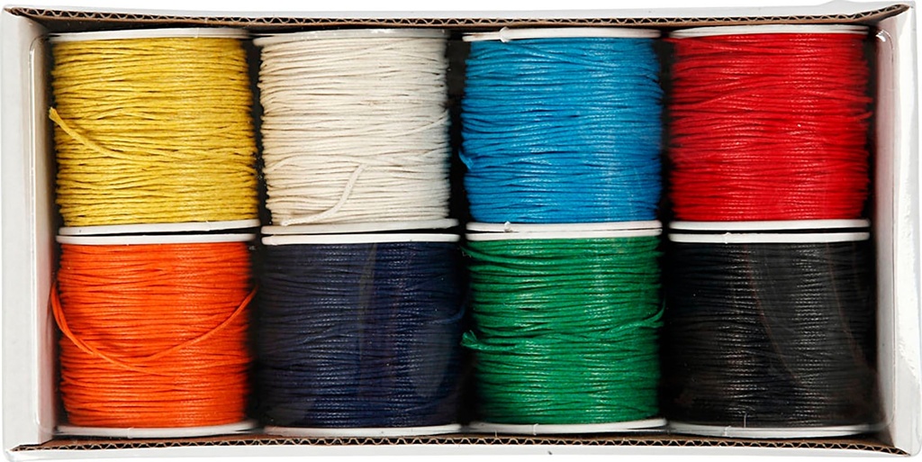 Bomullssnöre 1mm mix 8x40m