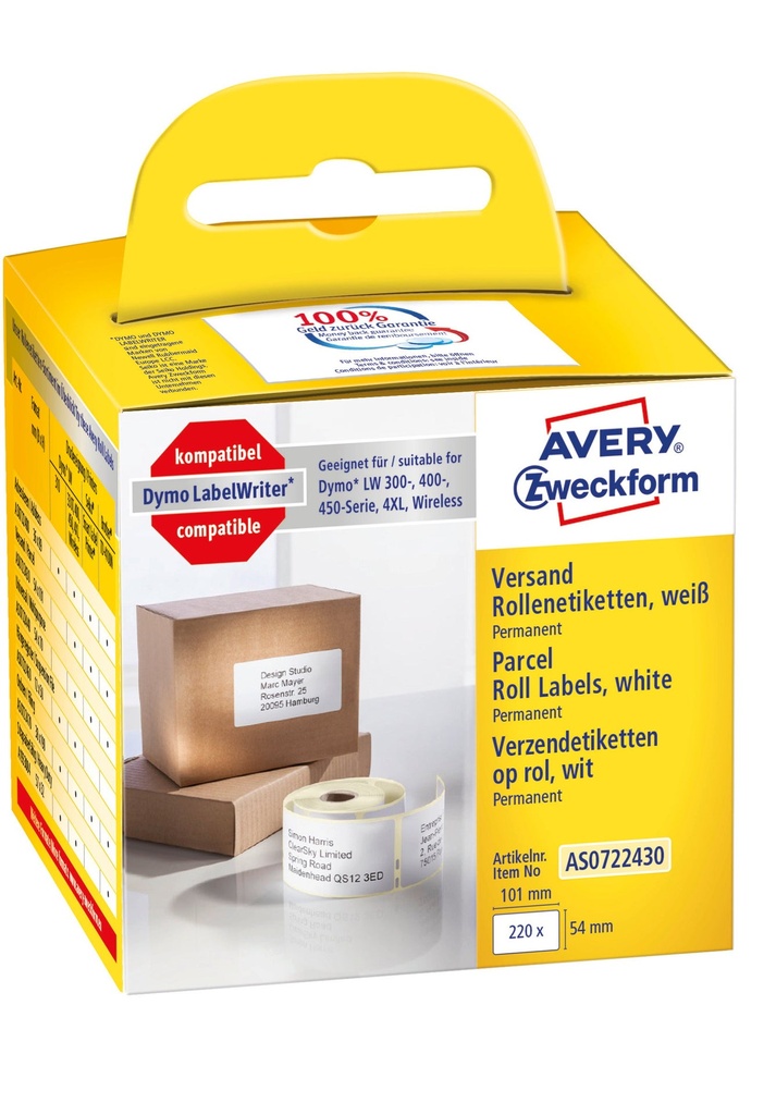 Etikett Avery 101x54mm 220/fp