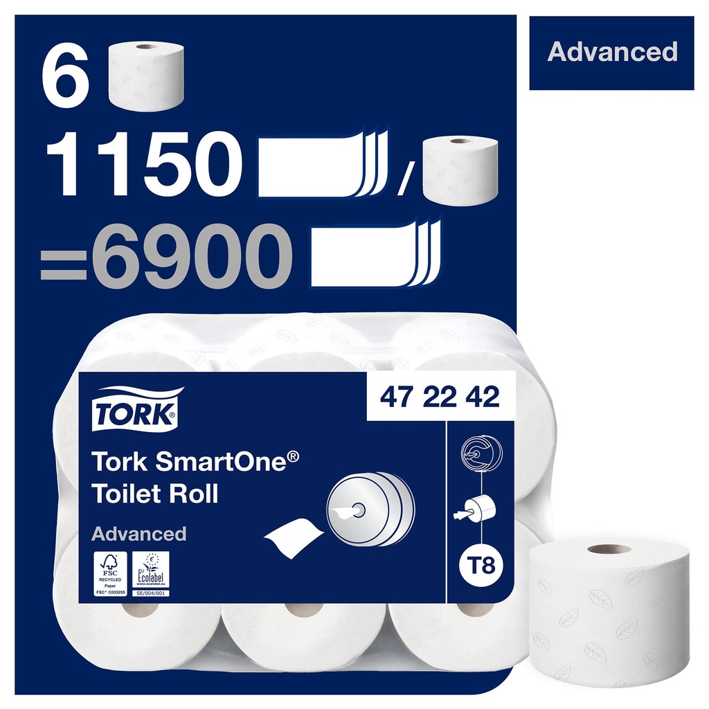 Toalettppr Tork T8 SmartOne 6/