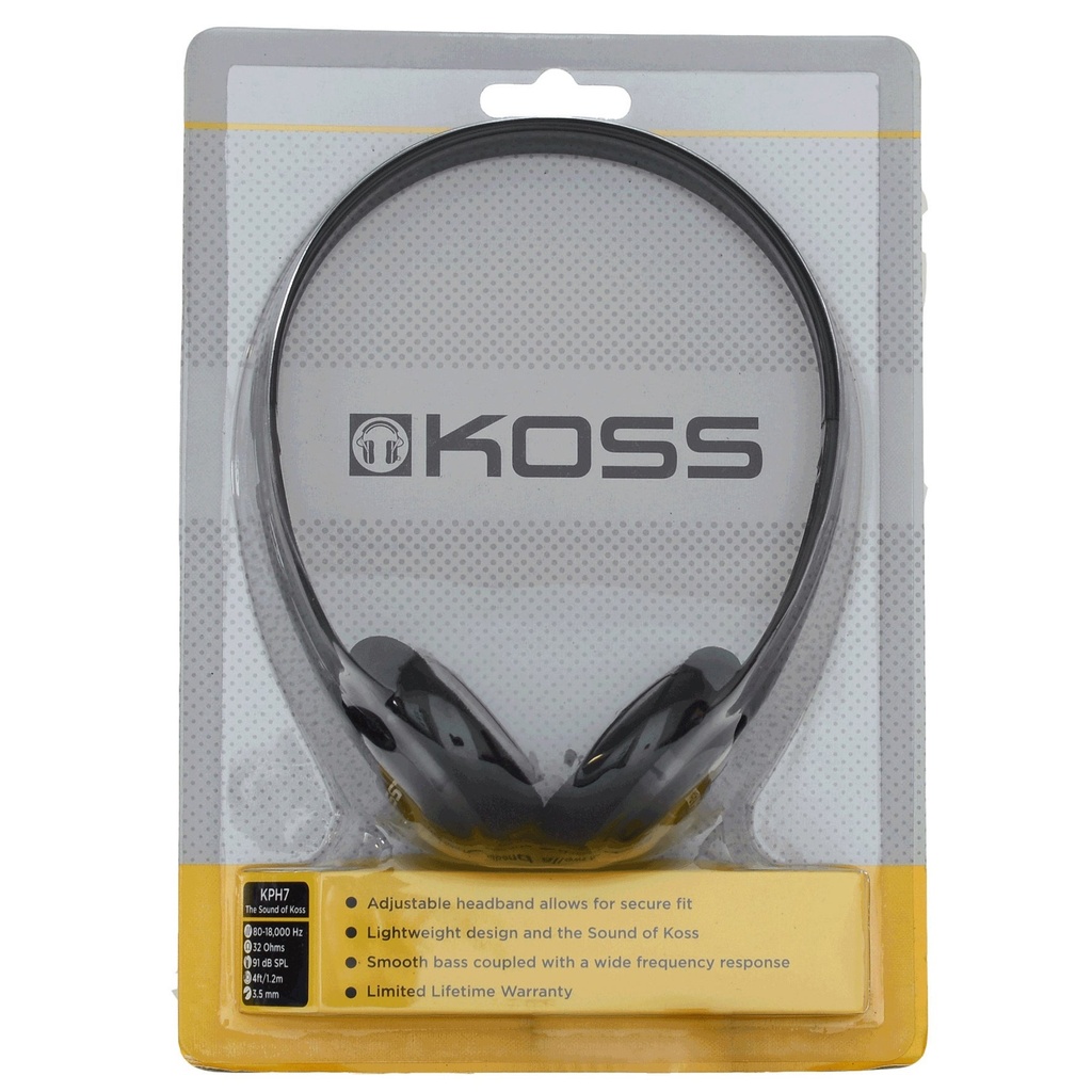 KOSS On-Ear Hörlur KPH7 Svart