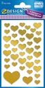 Stickers hjärtan guld 76/fp