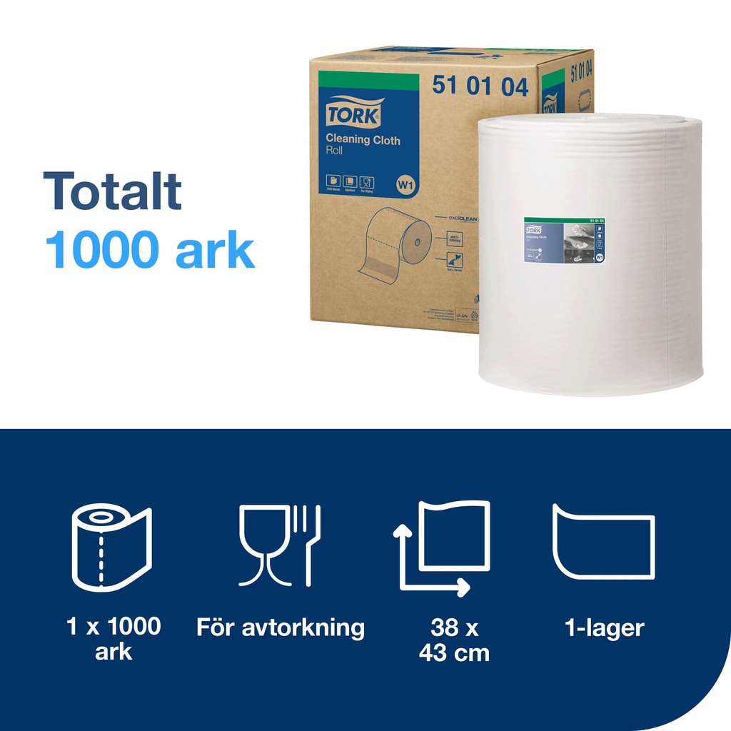 Rengörningsduk Tork Mjuk W1
