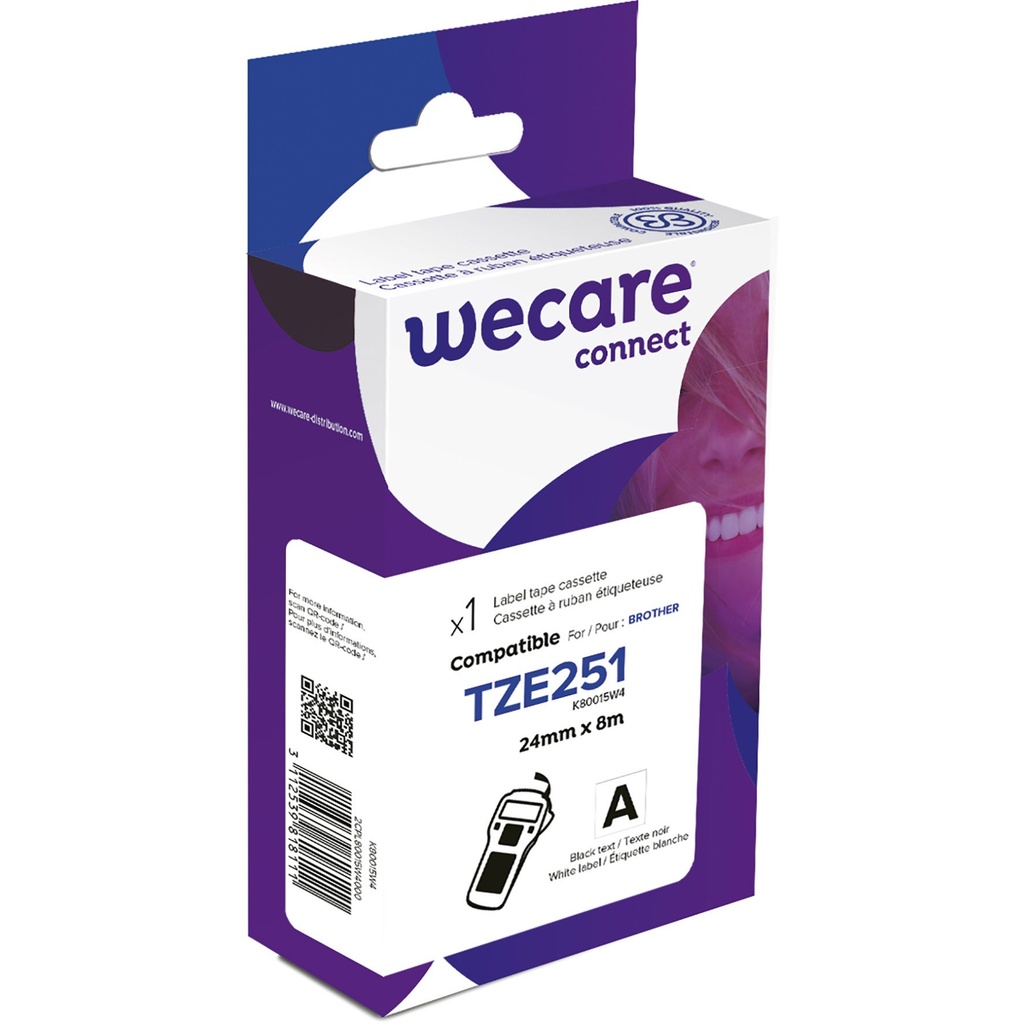 Märkband Wecare TZe 24mm sv/vi