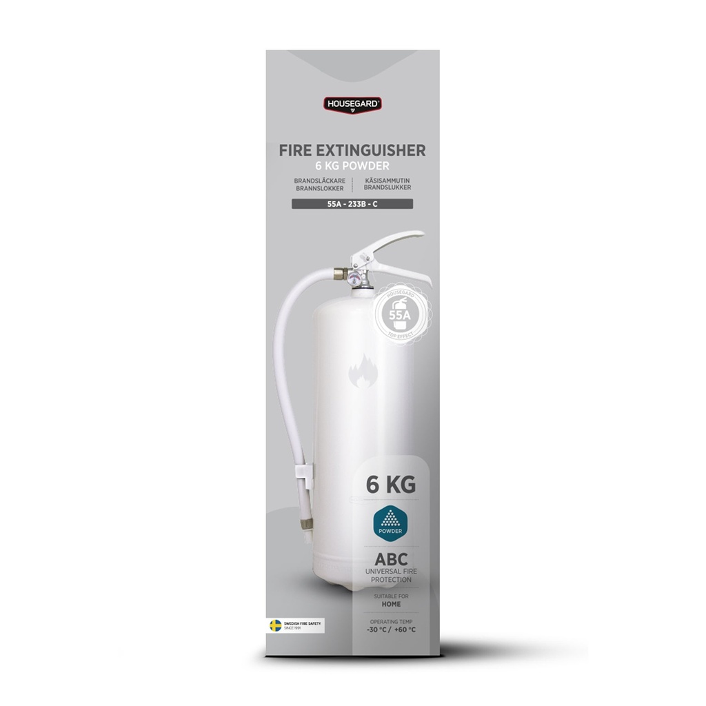 Pulversläckare 6KG Vit