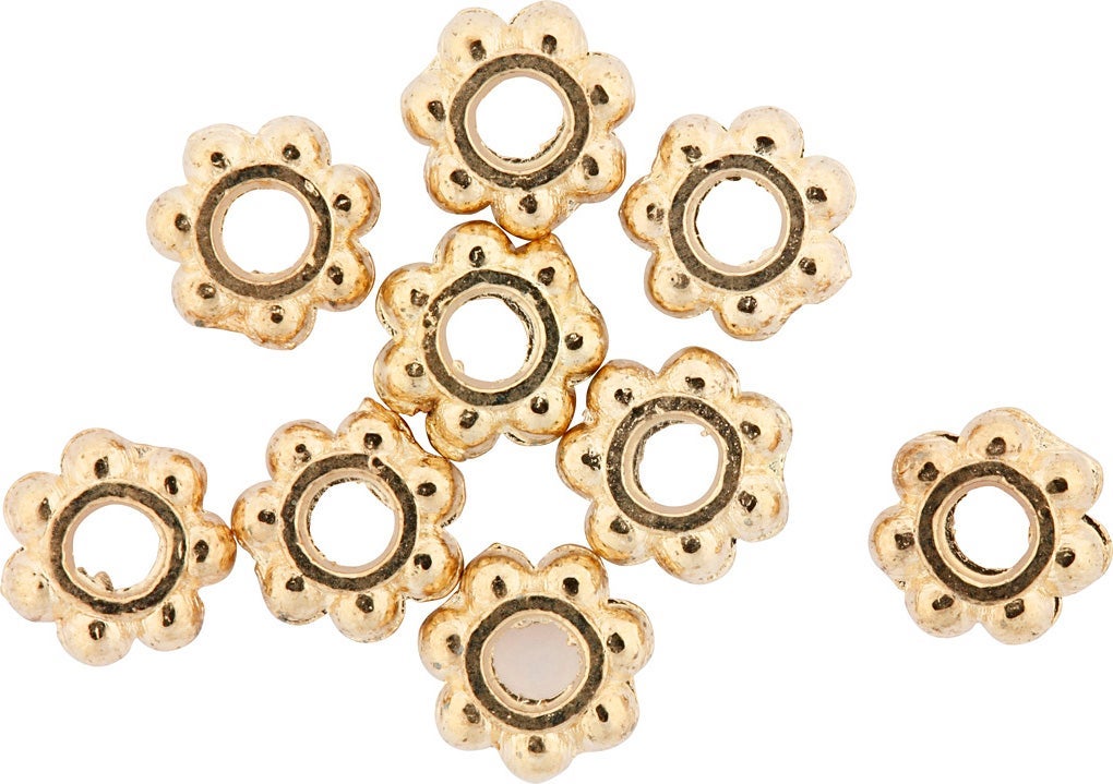 Ledpärlor blomma guld 100/fp