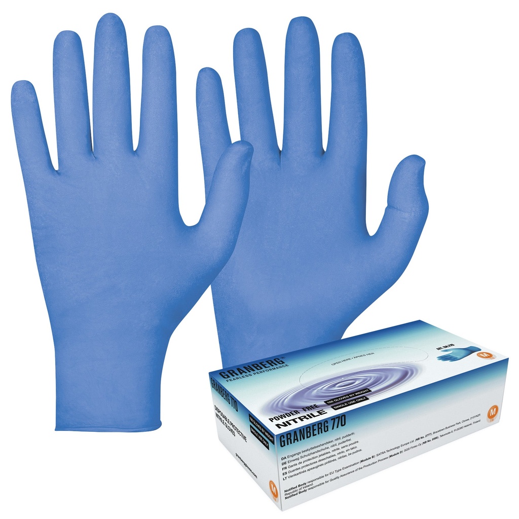 Handske nitril blå XL 100 st/fp