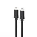 Laddkabel USB-C till USC-C 3.1 5A/100W/10GB Gen 2 1,5 m svart