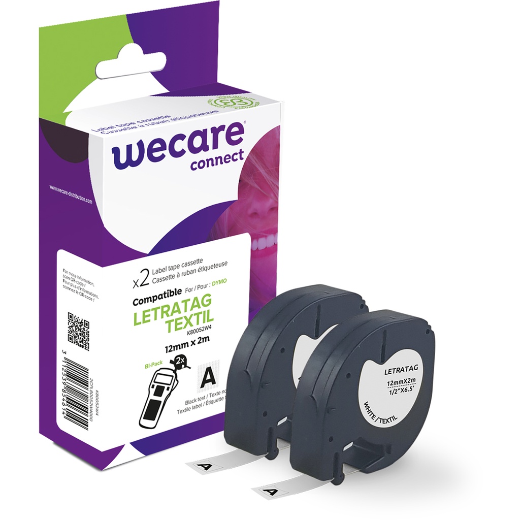 Märkband Wecare pl/text.vit 2p