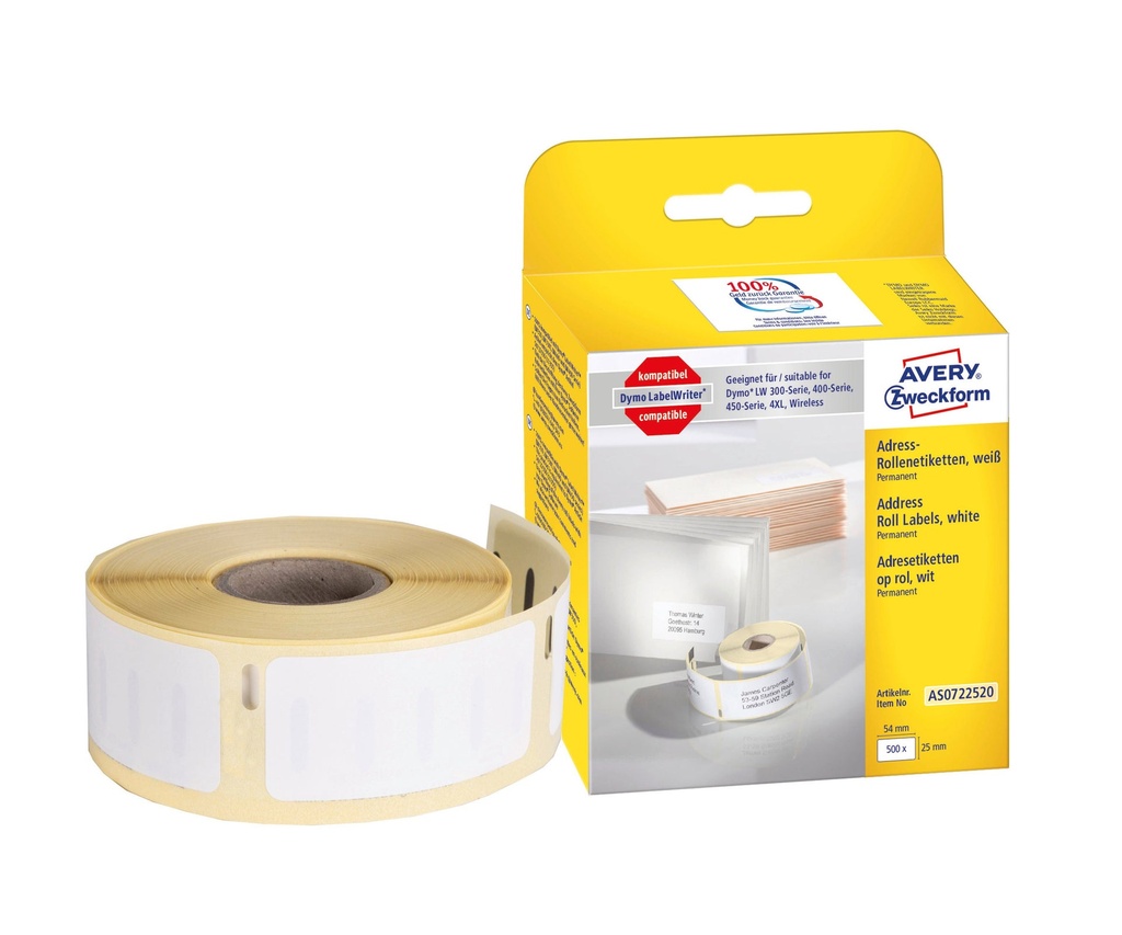 Etikett Avery 24 x 54 mm 500 st/fp