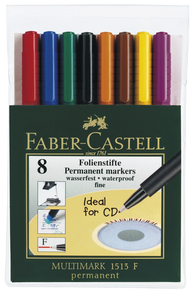 Märkpenna Castell F perm 8-set