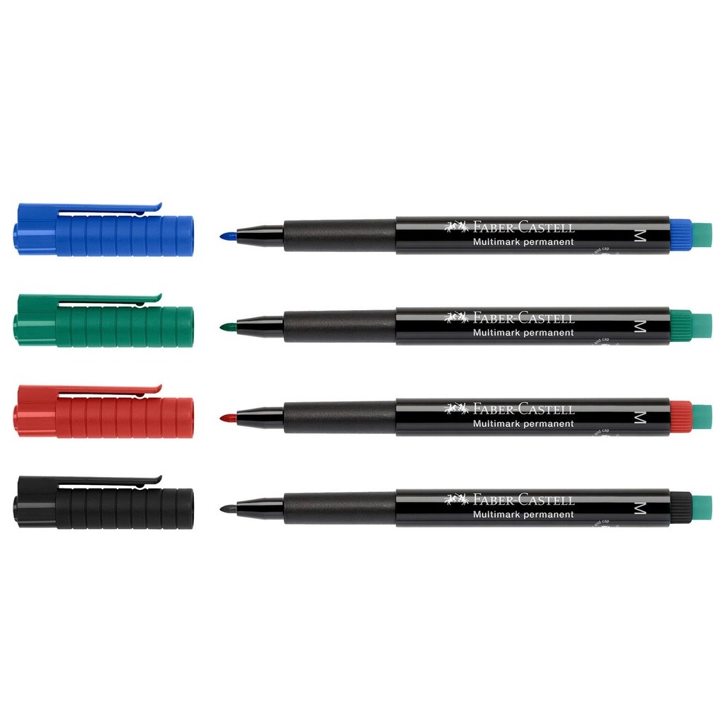 Märkpenna Faber Castell Medium permanent 4 st/fp