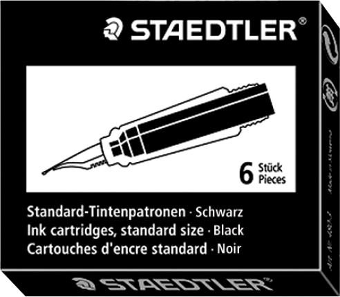 Bläckpatron Staedtler svart 6/fp