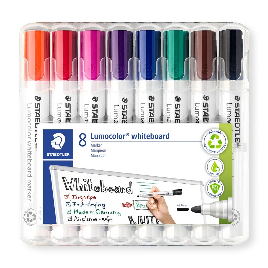 Whiteboard-penna Staedtler rund 8 st/fp