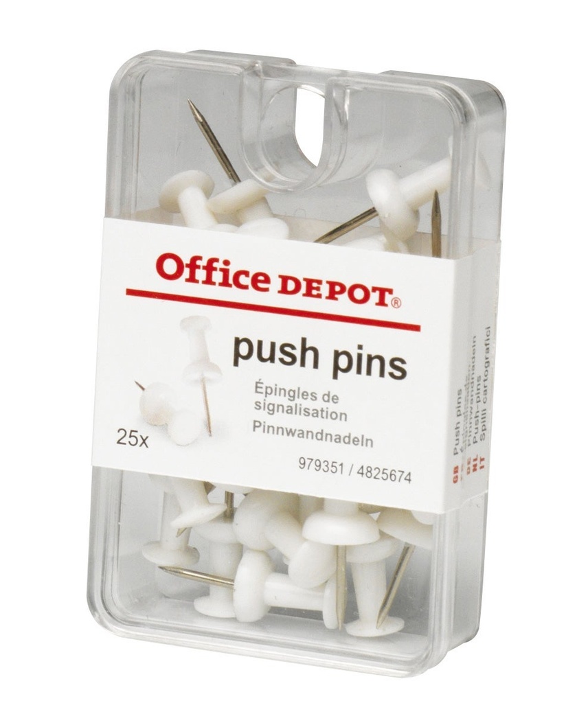 Kartnålar Push-pin vit 25 st/fp