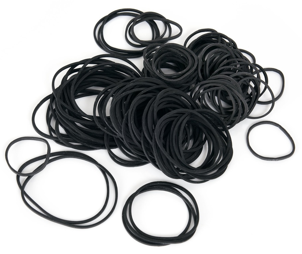 Gummiband sorterade storlekar svart