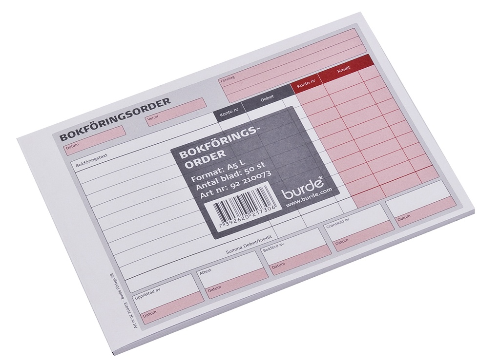 Bokföringsorder A5L 50 blad