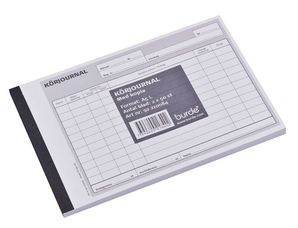 Körjournal A5L 2-färg 2x50blad