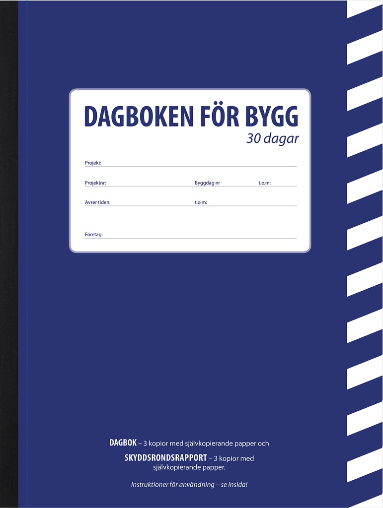 Byggdagbok A4 30 dagars