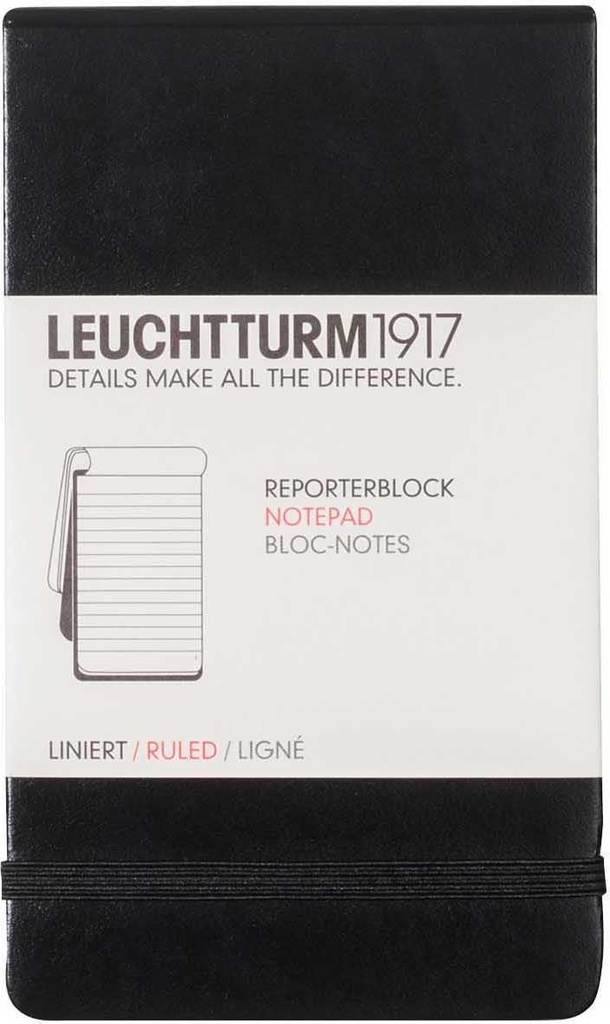 Reporter notepad A6 linj Svart