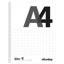 Kollegieblock A4 Hålat 70blad 60g rutat Niceday