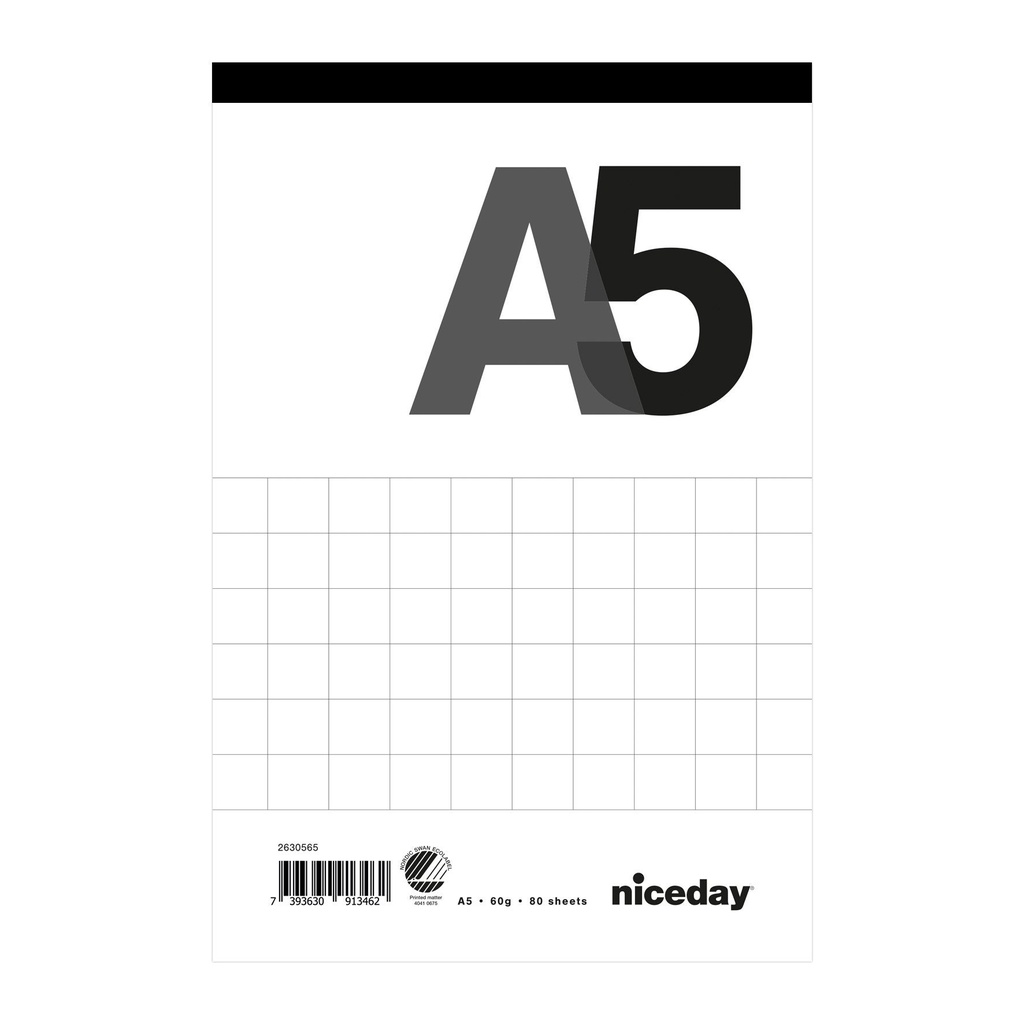 Perforerat block A5 80blad rutat