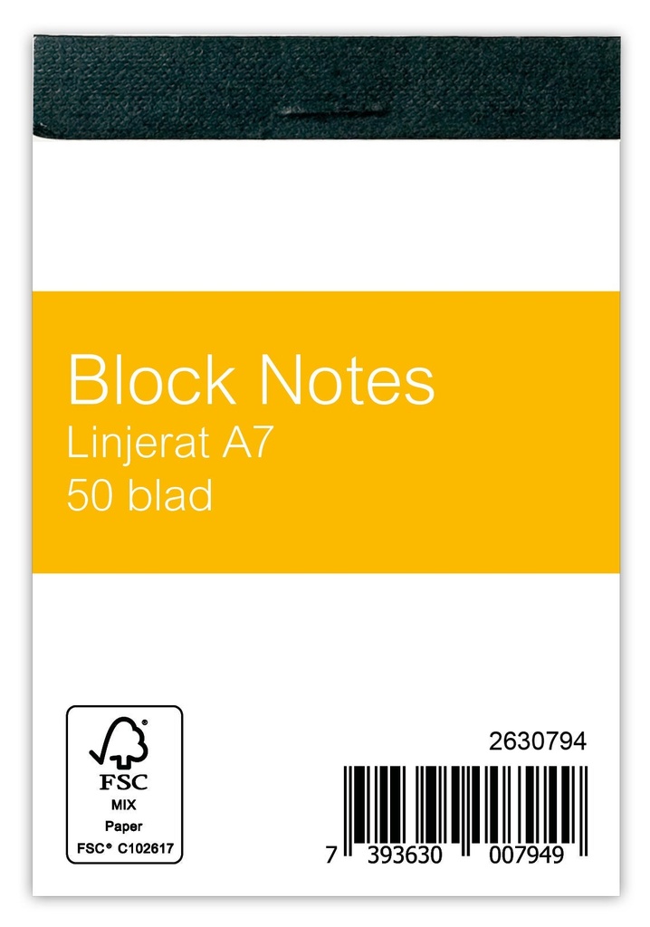 Blocknotes A7 50blad linjerat