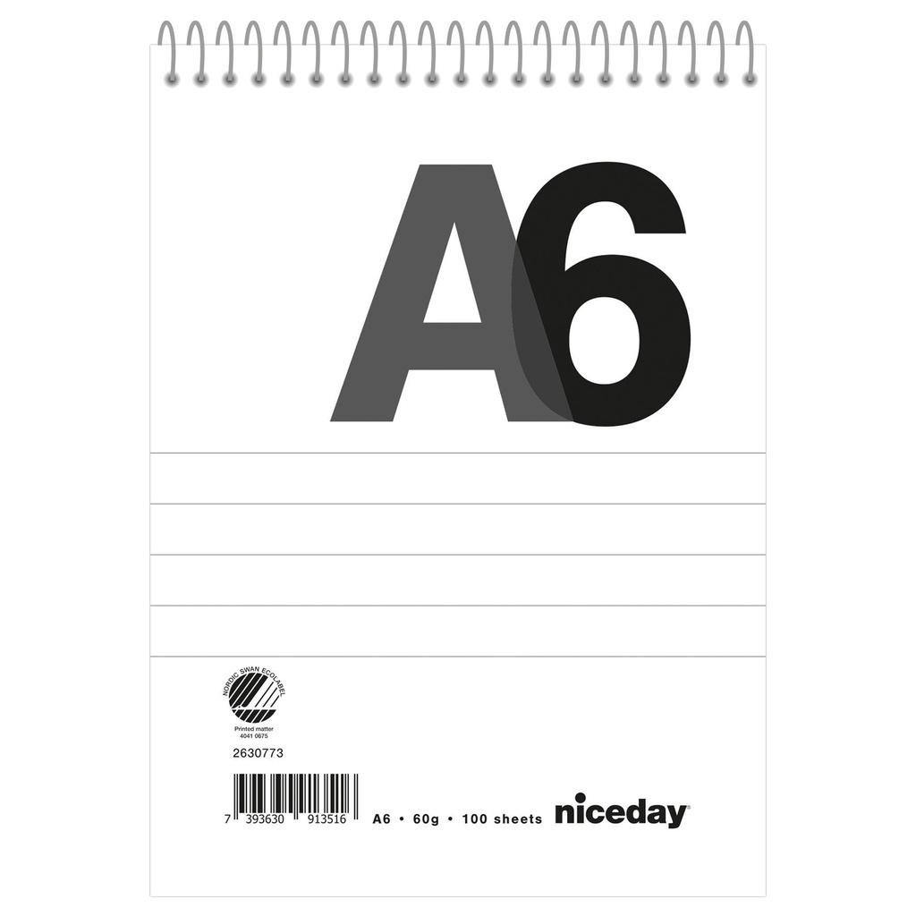 Spiralblock A6 100blad linjerat