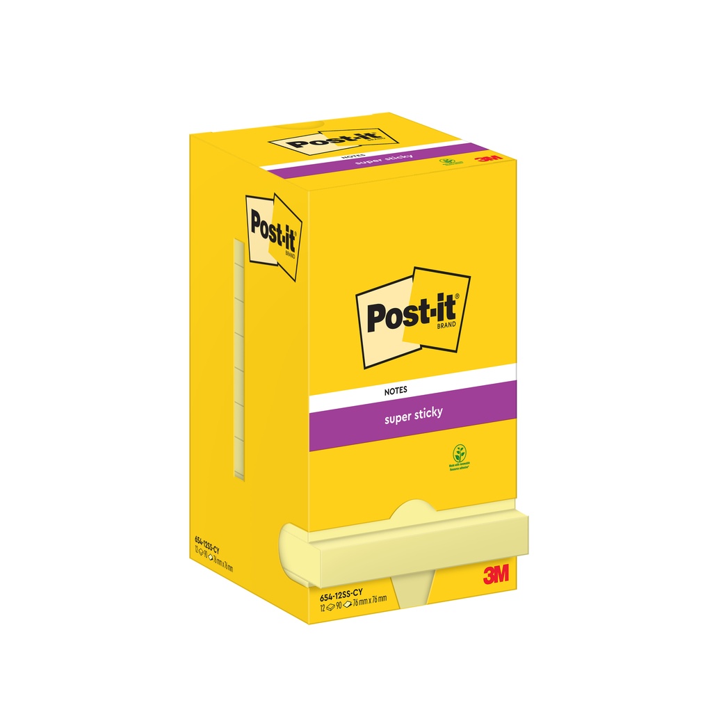 Post-it SS gul 76x76mm 12/fp