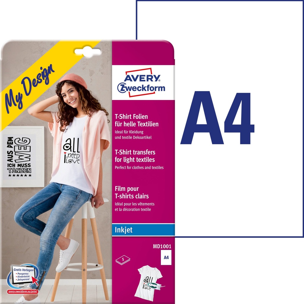 Fotopapper A4 T-shirt ljus 5/f