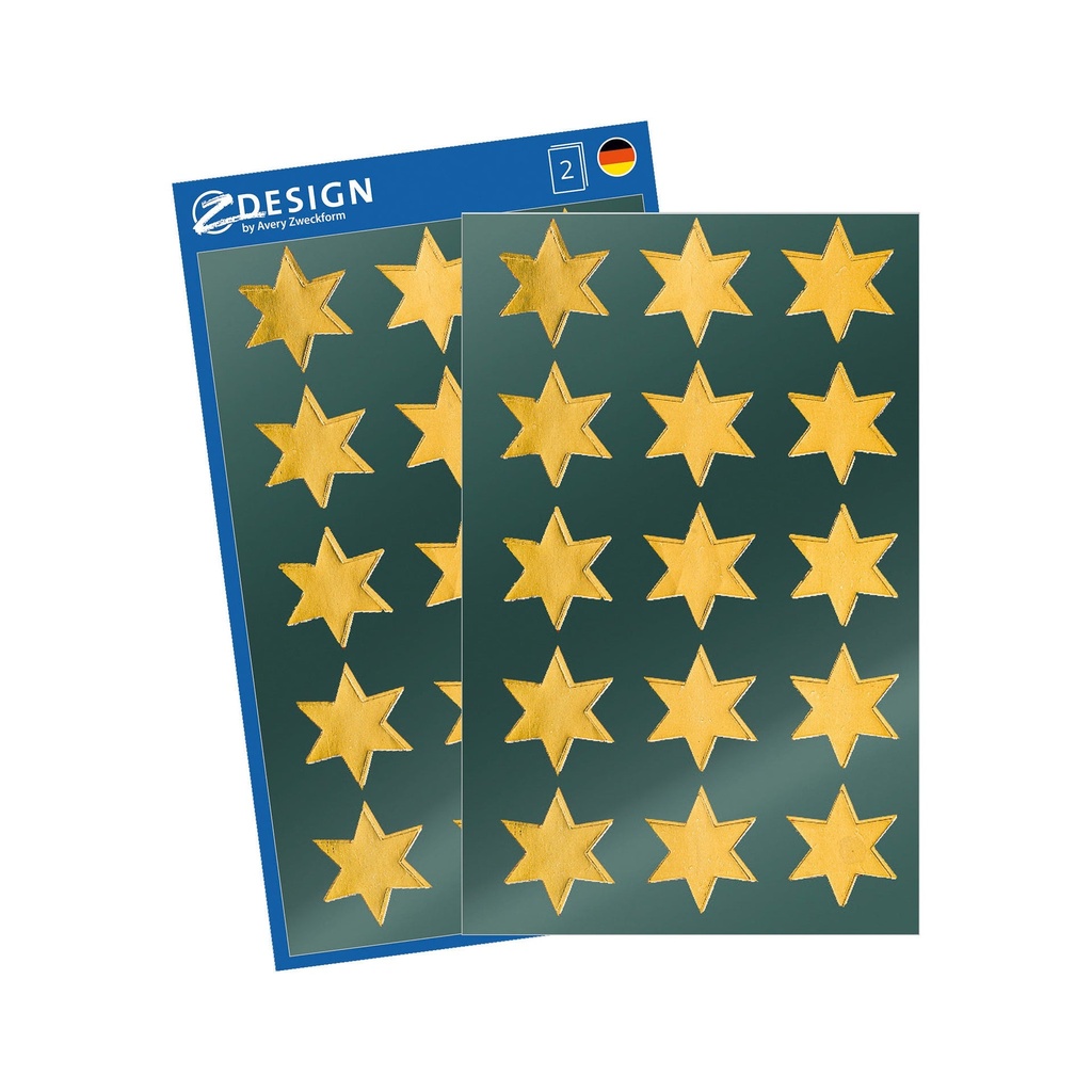 Stickers stjärnor guld 30/fp