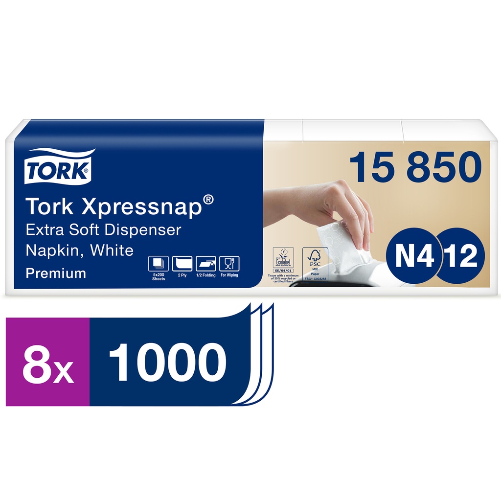 Tork Premium servett N4 8000/k