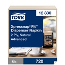 Dispenserservett Tork N14 2-lag natur 6x720 st