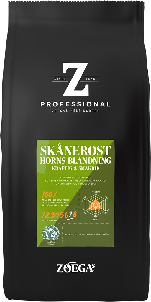 Kaffe Zoégas Professional Skånerost Hornsblandning Hela Bönor 750 Gram